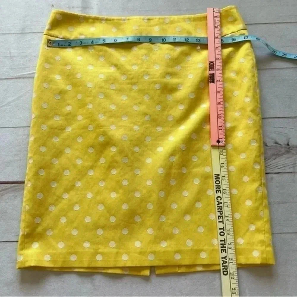 Ann Taylor Women Yellow Casual polka dot mini Skirt Size 12 Petites